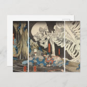 魔女の滝夜叉と骸骨妖怪 ポストカード (正面/裏面)