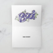 魔女の犬とカボチャのハロウィーンカード カード (内部)