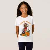 魔女の猫とカボチャのハロウィン Tシャツ (正面フル)