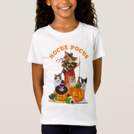 魔女の猫とカボチャのハロウィン Tシャツ