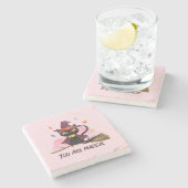 魔女の猫 ストーンコースター (横)