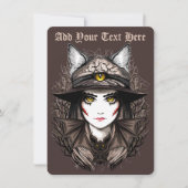 魔女の猫 ハロウィン クリープィ キュートな肖像 シーズンカード (正面)