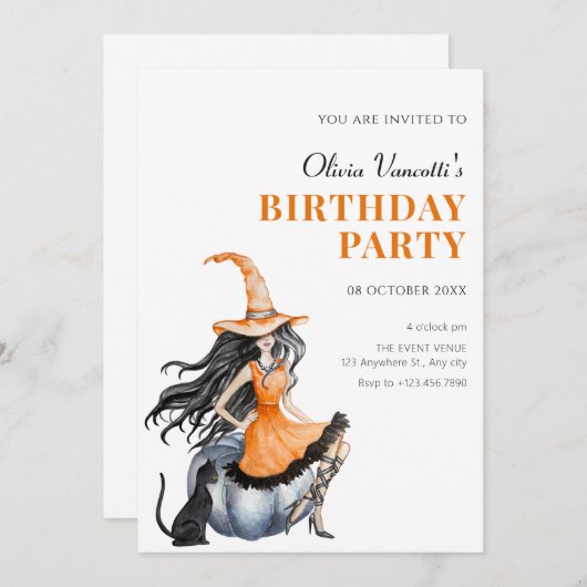 魔女の猫 招待状 (正面/裏面)