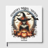 魔女の白いスクエアなウィッ チー ブライダルシャワーのゲストブック ゲストブック (正面)