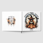 魔女の白いスクエアなウィッ チー ブライダルシャワーのゲストブック ゲストブック (全面)