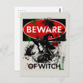 魔女の看板に用心 ポストカード (正面/裏面)