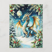 魔女の竜のクリスマスと月桂樹 ポストカード (正面)