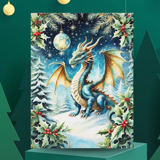 魔女の竜のクリスマスと月桂樹 ポストカード