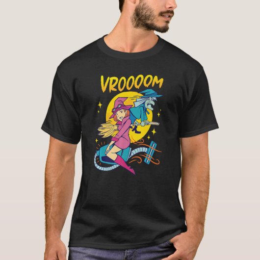 魔女の箒または掃除機のグラフの交換 Tシャツ (正面)