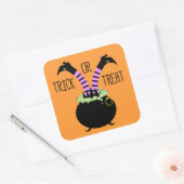 魔女の脚の黒いポットIトリックまたは治療 スクエアシール (封筒)