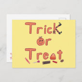 魔女の脚をトリートカットキャンディハロウィーンデザイン ポストカード (正面/裏面)