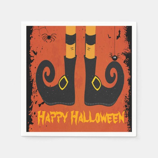 魔女の脚ハロウィーン スタンダードカクテルナプキン (正面)