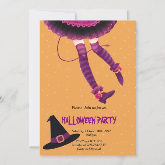 魔女の脚ハロウィーン 招待状 (正面)