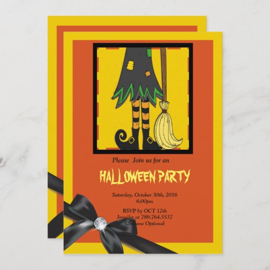 魔女の脚ハロウィーン 招待状 (正面/裏面)