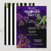 魔女の脚　魅惑の紫のハロウィンパーティー 招待状 (正面/裏面)