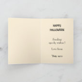 魔女の衣装の可愛い子猫、ハロウィーン カード (内部)