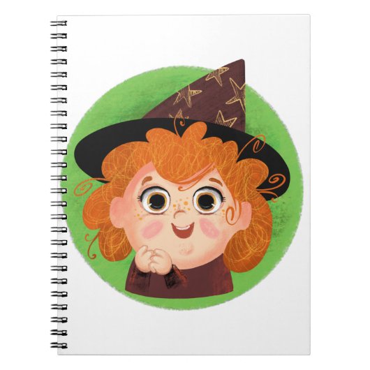 魔女の衣装を着たかわいい女の子 ノートブック (正面)