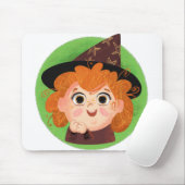 魔女の衣装を着たかわいい女の子 マウスパッド (マウス)