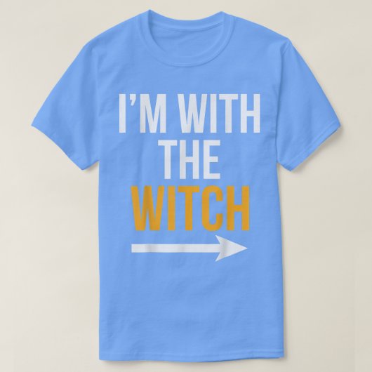 魔女の衣装を着たハロウィーンオスおもしろいイム Tシャツ (デザイン正面)