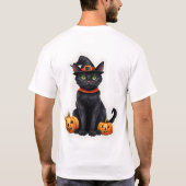 魔女の衣装を着た猫 Tシャツ (裏面)