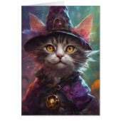 魔女の衣装を着た秋のハロウィン子猫 (正面)
