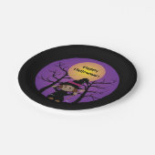 魔女の衣装ハロウィーンのアフリカ系アメリカ人の少女 ペーパープレート (アングル)