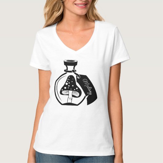 魔女の調合とキノコのカスタマイズ Tシャツ (正面)