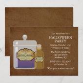 魔女の調合とトリカブトのハロウィンパーティー 招待状 (正面/裏面)