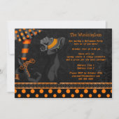 魔女の足とかわいい猫のハローウィンパーティ 招待状 (裏面)