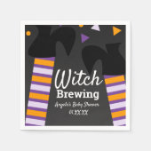 魔女の足のハロウィン ベビーシャワー コスチューム スタンダードカクテルナプキン (正面)