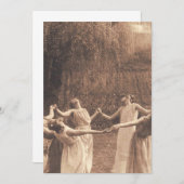 魔女の輪 ヴィンテージの女性が踊る 招待状 (正面/裏面)