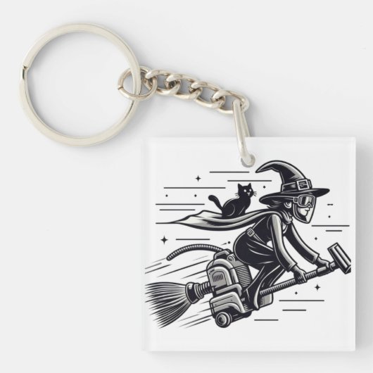 魔女の邪悪な速いハロウィーン脱出！ キーホルダー (正面)