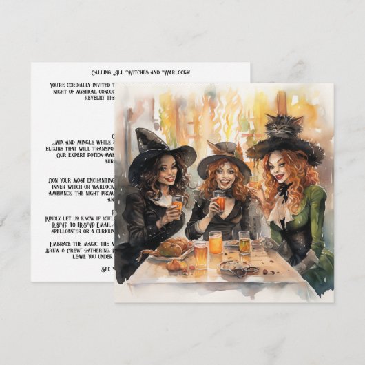 🔮🍹「魔女の醸造とクルー」 🍹🔮 招待状 (正面/裏面)