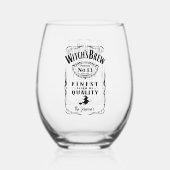 魔女の醸造ハロウィンファミリー名モノグラムおもしろい ステムなしワイングラス (裏面)