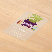 魔女の醸造ハロウィーン赤ちゃんシャワー アクリル招待状 (レイダウン)