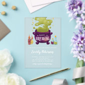 魔女の醸造ハロウィーン赤ちゃんシャワー アクリル招待状 (インサイチュ (ウェディング))