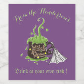 魔女の醸造モダン紫ワパーソナライズされたインレーベル ワインラベル (シングルラベル)