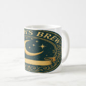 魔女の醸造 – クレセントムーン&スターヴィンテージバッジ コーヒーマグカップ (正面右)