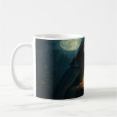 魔女の醸造 – Moonlit Sorceress with Orb白熱［赤熱］光を放つ コーヒーマグカップ (左)