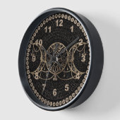 魔女の金ゴールドトリプルムーン/女神/ヘケイト#2 壁時計 (傾斜)