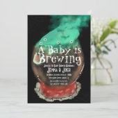 魔女の鍋  ぼんやりとした霧のベイビーシャワー招待状 招待状 (スタンド正面)