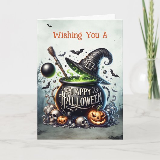 魔女の鍋 ハッピー ハロウィン シーズンカード (正面)