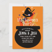 魔女の鍋　ハロウィンの怖いコスチュームパーティー 招待状 (正面)