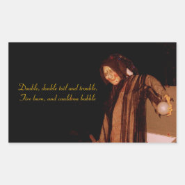 魔女の長方形のステッカー 長方形シール