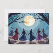 魔女の降霊会 ハロウィンの絵 シーズンカード (正面)