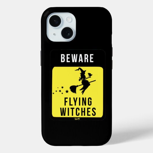魔女の飛んでいる面白いハロウィーンに用心 Case-Mate iPhoneケース (裏面)