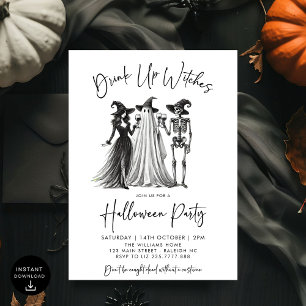 魔女の飲み会:コックテイル 大人のハロウィンパーティー 招待状