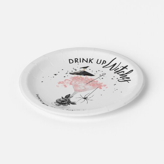 魔女の飲み会 ハロウィン ウェディングシャワーパーティー ペーパープレート (アングル)