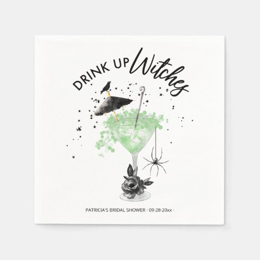 魔女の飲み会 ハロウィン ウェディングシャワー スタンダードカクテルナプキン (正面)