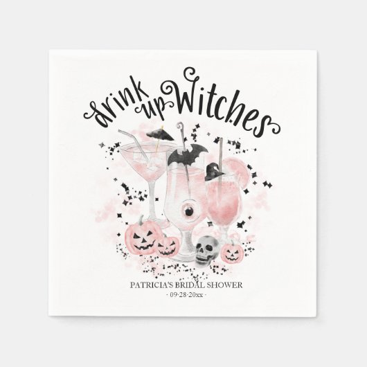 魔女の飲み物 ハロウィン ブライダルシャワー スタンダードカクテルナプキン (正面)